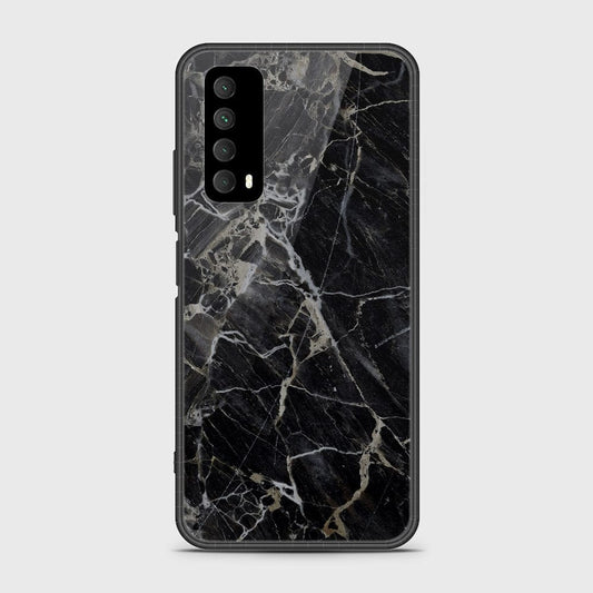 Huawei Y7a Cover- Black Marble Series - HQ Ultra Shine Premium Infinity Glass Soft Silicon Borders Case