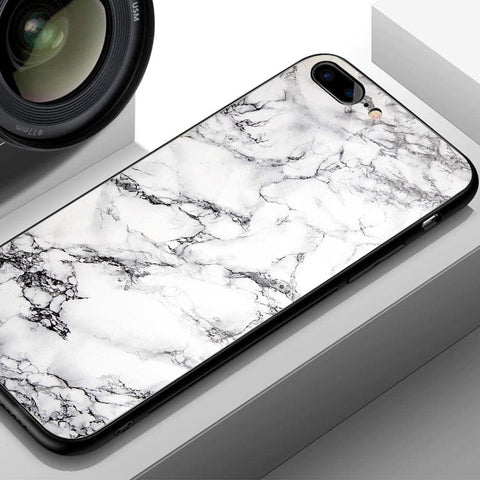 Huawei Y5 2019 Cover - White Marble Series - HQ Ultra Shine Premium Infinity Glass Soft Silicon Borders Case