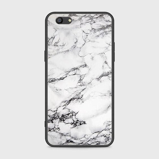 Oppo F3 Cover - White Marble Series - HQ Ultra Shine Premium Infinity Glass Soft Silicon Borders Case