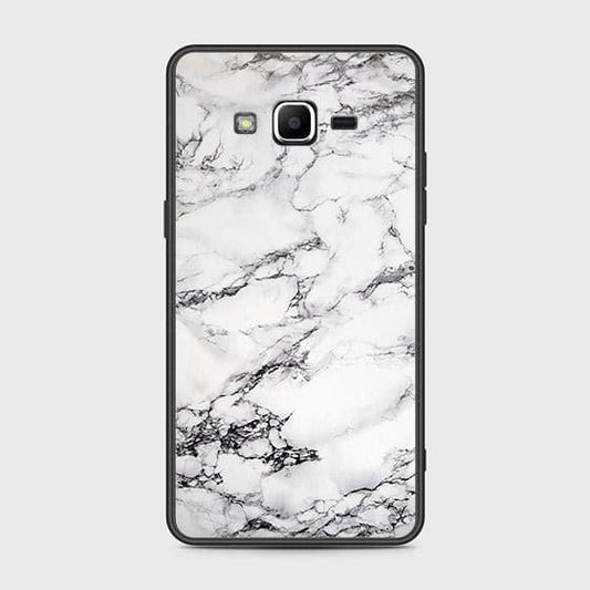 Samsung Galaxy J2 Prime Cover - White Marble Series - HQ Ultra Shine Premium Infinity Glass Soft Silicon Borders Case