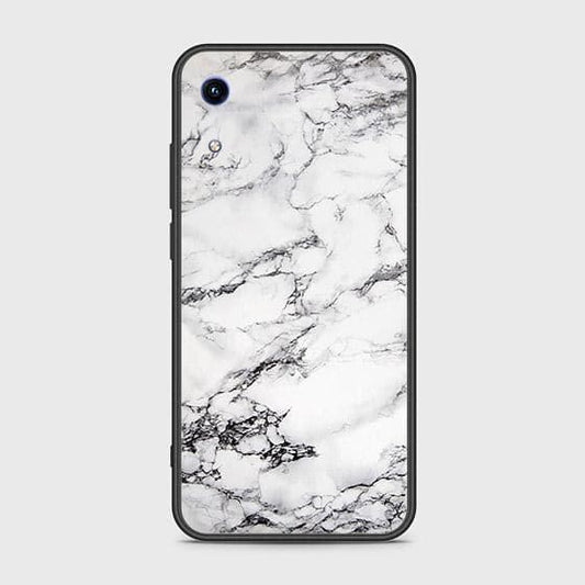 Huawei Honor 8A Cover - White Marble Series - HQ Ultra Shine Premium Infinity Glass Soft Silicon Borders Case