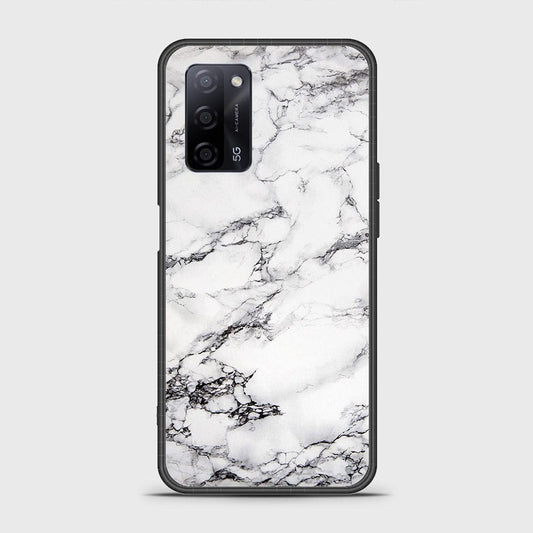 Oppo A55s Cover- White Marble Series - HQ Ultra Shine Premium Infinity Glass Soft Silicon Borders Case