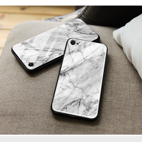Samsung Galaxy M54 Cover- White Marble Series - HQ Ultra Shine Premium Infinity Glass Soft Silicon Borders Case