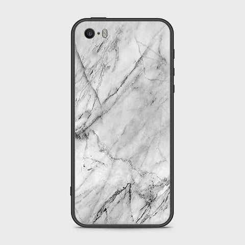 iPhone SE Cover - White Marble Series - HQ Ultra Shine Premium Infinity Glass Soft Silicon Borders Case