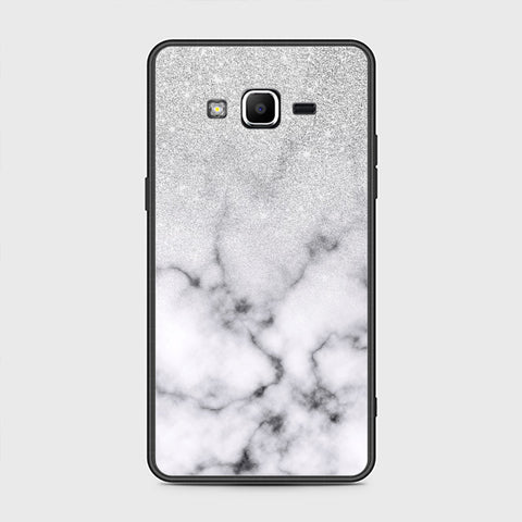 Samsung Galaxy Grand Prime Cover- White Marble Series - HQ Ultra Shine Premium Infinity Glass Soft Silicon Borders Case