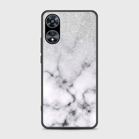 Oppo A58 4G Cover- White Marble Series - HQ Ultra Shine Premium Infinity Glass Soft Silicon Borders Case