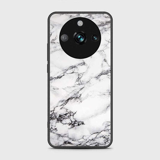 Realme 11 Pro Cover- White Marble Series - HQ Ultra Shine Premium Infinity Glass Soft Silicon Borders Case