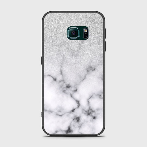 Samsung Galaxy S6 Edge Plus Cover- White Marble Series - HQ Ultra Shine Premium Infinity Glass Soft Silicon Borders Case