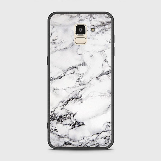 Samsung Galaxy J6 2018 Cover - White Marble Series - HQ Ultra Shine Premium Infinity Glass Soft Silicon Borders Case