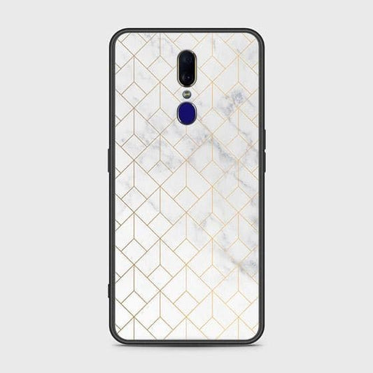 Oppo A9x Cover - White Marble Series 2 - HQ Ultra Shine Premium Infinity Glass Soft Silicon Borders Case