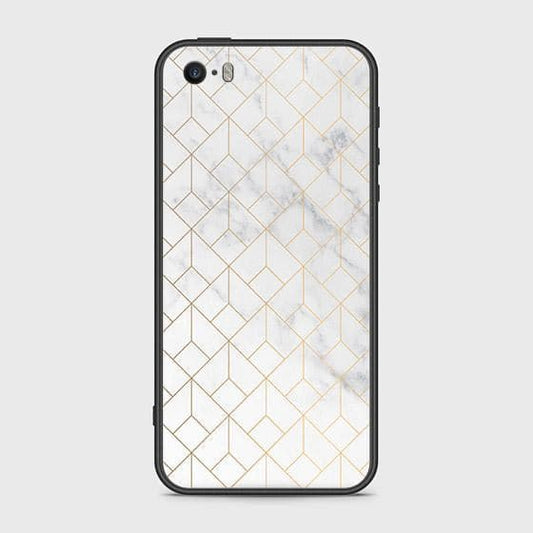 iPhone 5s Cover - White Marble Series 2 - HQ Ultra Shine Premium Infinity Glass Soft Silicon Borders Case