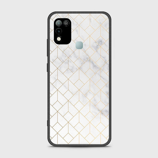Infinix Hot 11 Play Cover- White Marble Series 2 - HQ Ultra Shine Premium Infinity Glass Soft Silicon Borders Case