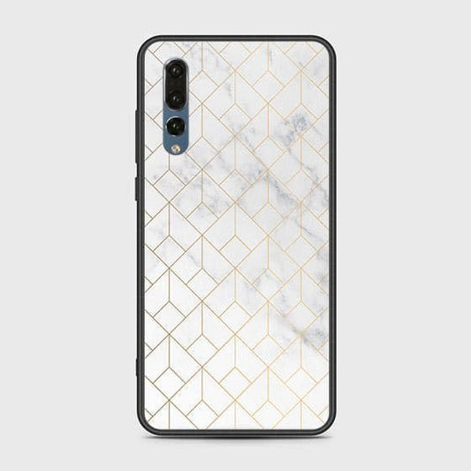 Huawei P20 Pro Cover - White Marble Series 2 - HQ Ultra Shine Premium Infinity Glass Soft Silicon Borders Case