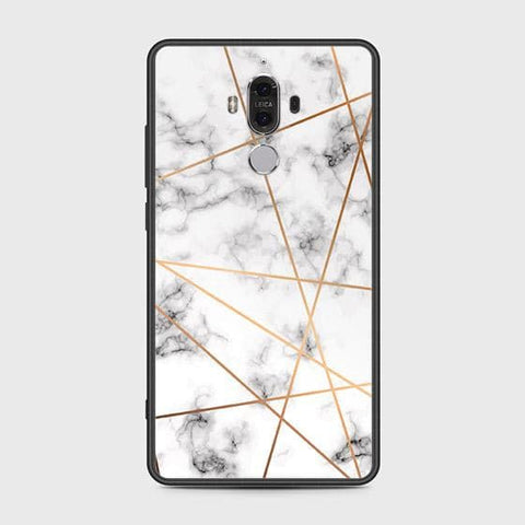 Huawei Mate 9 Cover - White Marble Series 2 - HQ Ultra Shine Premium Infinity Glass Soft Silicon Borders Case
