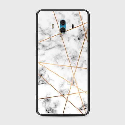 Huawei Mate 10 Cover - White Marble Series 2 - HQ Ultra Shine Premium Infinity Glass Soft Silicon Borders Case