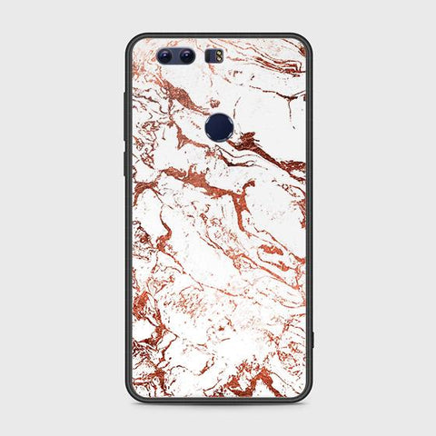 Huawei Honor 8 Cover - White Marble Series 2 - HQ Ultra Shine Premium Infinity Glass Soft Silicon Borders Case