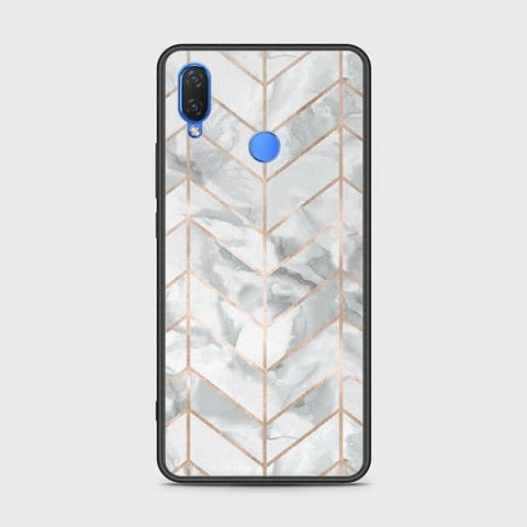 Huawei Y6 2019 / Y6 Prime 2019 Cover - White Marble Series 2 - HQ Ultra Shine Premium Infinity Glass Soft Silicon Borders Case
