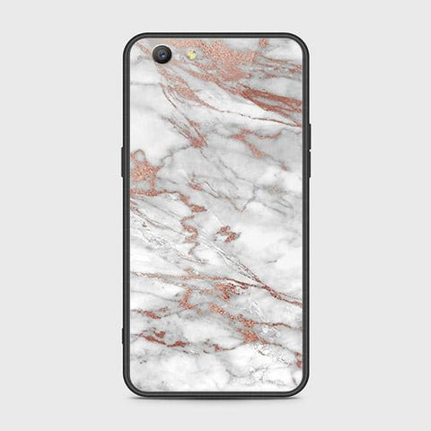 Oppo F1S Cover - White Marble Series 2 - HQ Ultra Shine Premium Infinity Glass Soft Silicon Borders Case
