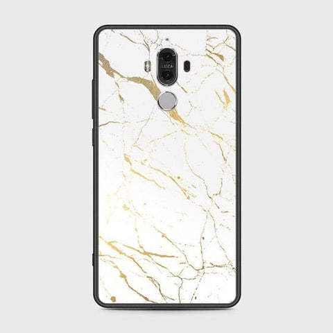 Huawei Mate 9 Cover - White Marble Series 2 - HQ Ultra Shine Premium Infinity Glass Soft Silicon Borders Case