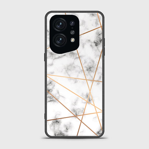 Oppo Find X5 Cover - White Marble Series 2 - HQ Ultra Shine Premium Infinity Glass Soft Silicon Borders Case
