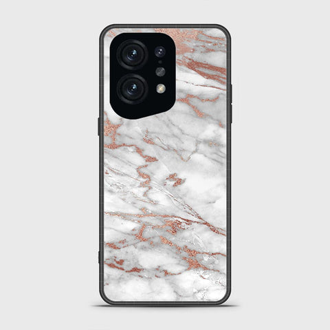 Oppo Find X5 Cover - White Marble Series 2 - HQ Ultra Shine Premium Infinity Glass Soft Silicon Borders Case