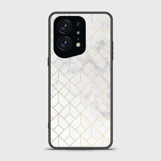 Oppo Find X5 Pro Cover - White Marble Series 2 - HQ Ultra Shine Premium Infinity Glass Soft Silicon Borders Case