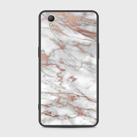 Oppo A37 Cover- White Marble Series 2 - HQ Ultra Shine Premium Infinity Glass Soft Silicon Borders Case
