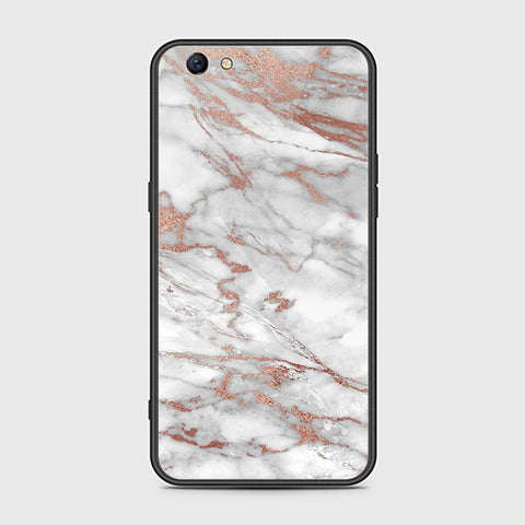 Oppo F3 Plus Cover- White Marble Series 2 - HQ Ultra Shine Premium Infinity Glass Soft Silicon Borders Case