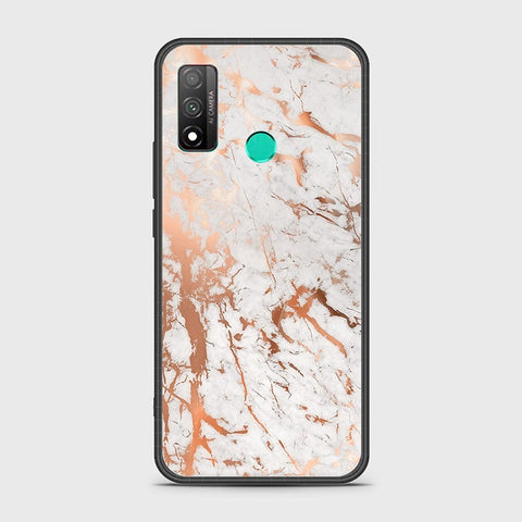 Huawei P smart 2020 Cover - White Marble Series 2 - HQ Ultra Shine Premium Infinity Glass Soft Silicon Borders Case