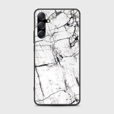 Samsung Galaxy M54 Cover- White Marble Series 2 - HQ Ultra Shine Premium Infinity Glass Soft Silicon Borders Case