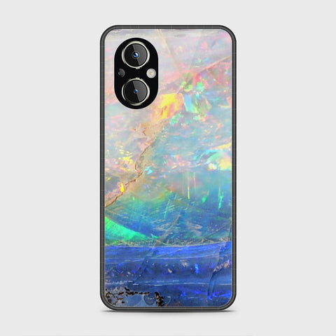 Oppo A96 5G Cover- Colorful Marble Series - HQ Ultra Shine Premium Infinity Glass Soft Silicon Borders Case