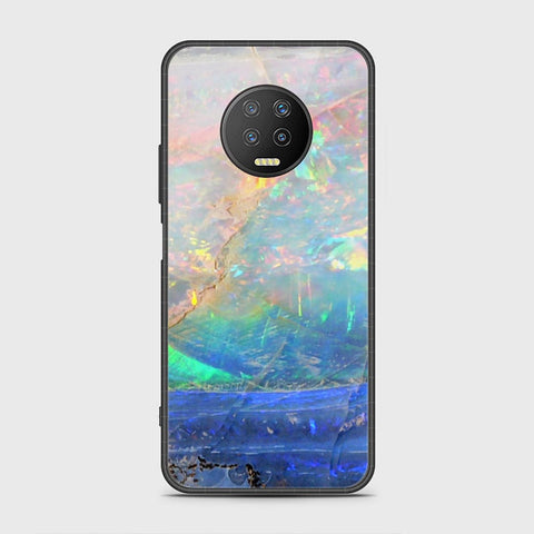 Infinix Note 7 Cover- Colorful Marble Series - HQ Ultra Shine Premium Infinity Glass Soft Silicon Borders Case