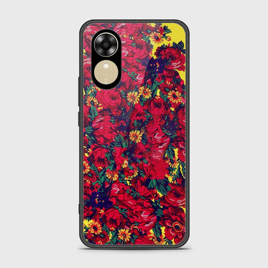 Oppo A17k Cover- Floral Series - HQ Ultra Shine Premium Infinity Glass Soft Silicon Borders Case