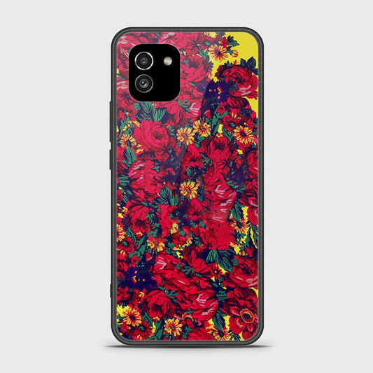 Samsung Galaxy A03 Cover- Floral Series - HQ Ultra Shine Premium Infinity Glass Soft Silicon Borders Case