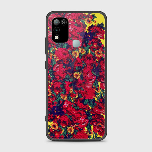 Infinix Hot 11 Play Cover- Floral Series - HQ Ultra Shine Premium Infinity Glass Soft Silicon Borders Case