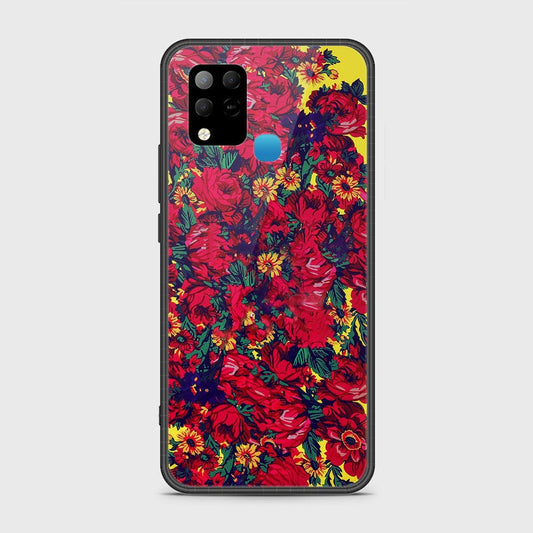 Infinix Hot 10s Cover- Floral Series - HQ Ultra Shine Premium Infinity Glass Soft Silicon Borders Case