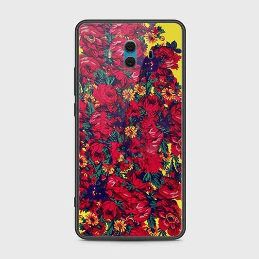 Huawei Mate 10 Cover - Floral Series - HQ Ultra Shine Premium Infinity Glass Soft Silicon Borders Case