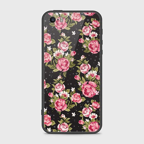 iPhone 5 Cover - Floral Series - HQ Ultra Shine Premium Infinity Glass Soft Silicon Borders Case