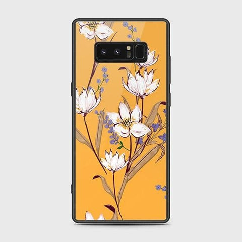 Samsung Galaxy Note 8 Cover - Floral Series - HQ Ultra Shine Premium Infinity Glass Soft Silicon Borders Case