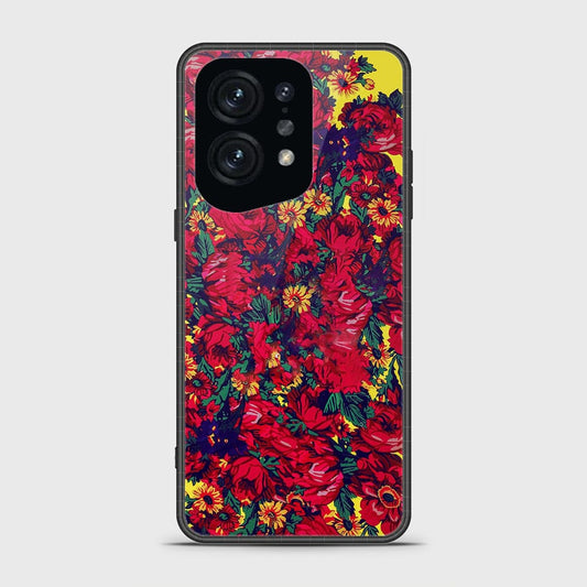 Oppo Find X5 Cover - Floral Series - HQ Ultra Shine Premium Infinity Glass Soft Silicon Borders Case