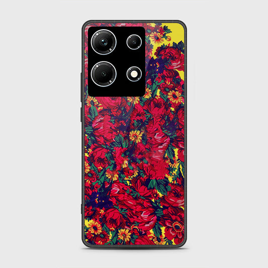 Infinix Note 30 Cover- Floral Series - HQ Ultra Shine Premium Infinity Glass Soft Silicon Borders Case