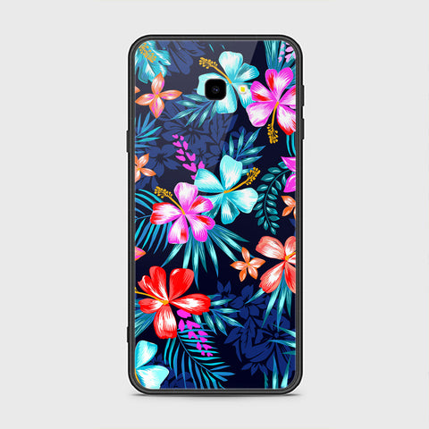 Samsung Galaxy J4 Plus Cover- Floral Series - HQ Ultra Shine Premium Infinity Glass Soft Silicon Borders Case