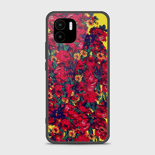 Xiaomi Redmi A1 Cover - Floral Series - HQ Ultra Shine Premium Infinity Glass Soft Silicon Borders Case