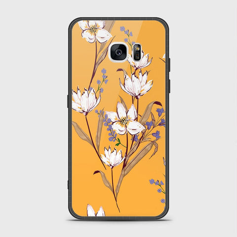 Samsung Galaxy S7 Edge Cover- Floral Series - HQ Ultra Shine Premium Infinity Glass Soft Silicon Borders Case