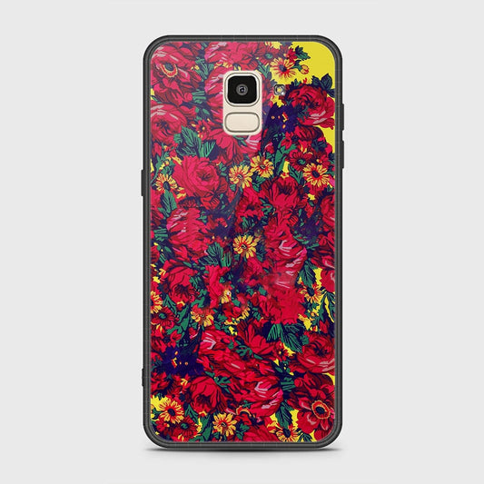 Samsung Galaxy J6 2018 Cover - Floral Series - HQ Ultra Shine Premium Infinity Glass Soft Silicon Borders Case