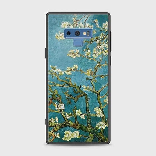 Samsung Galaxy Note 9 Cover - Floral Series 2 - HQ Ultra Shine Premium Infinity Glass Soft Silicon Borders Case