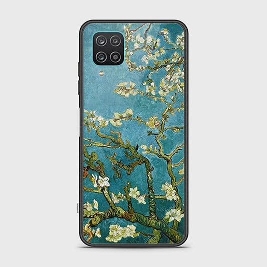 Samsung Galaxy A12 Cover - Floral Series 2 - HQ Ultra Shine Premium Infinity Glass Soft Silicon Borders Case