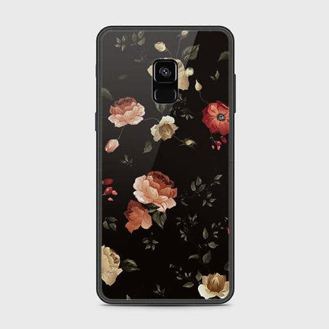 Samsung Galaxy A8 2018 Cover - Floral Series 2 - HQ Ultra Shine Premium Infinity Glass Soft Silicon Borders Case
