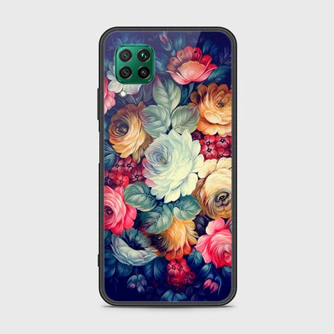 Huawei Nova 6 SE Cover - Floral Series 2 - HQ Ultra Shine Premium Infinity Glass Soft Silicon Borders Case