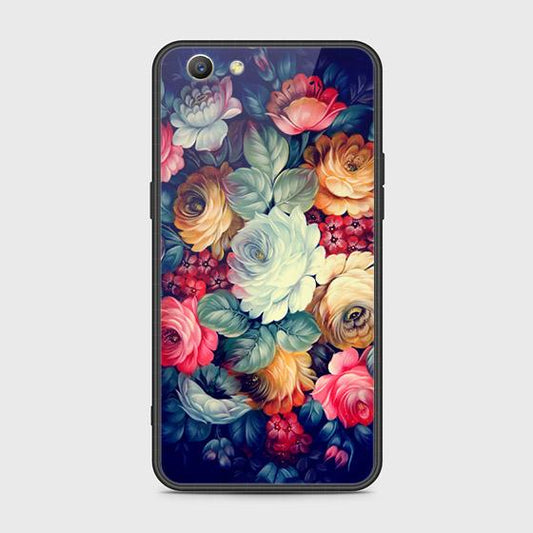 Oppo A59 Cover - Floral Series 2 - HQ Ultra Shine Premium Infinity Glass Soft Silicon Borders Case (Fast Delivery)